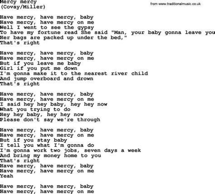 Mercy me lyrics